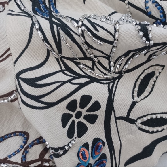 NWOT Zara Printed High Waisted Jewel Embellished Shorts, Size Small - Picture 4 of 7